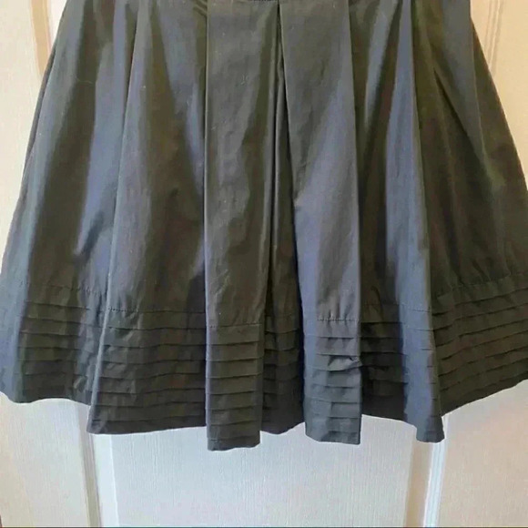 Vintage Alfred Sung Pleated A-Line Skirt 100% Cotton  Lined Black Size 4 - Picture 9 of 15